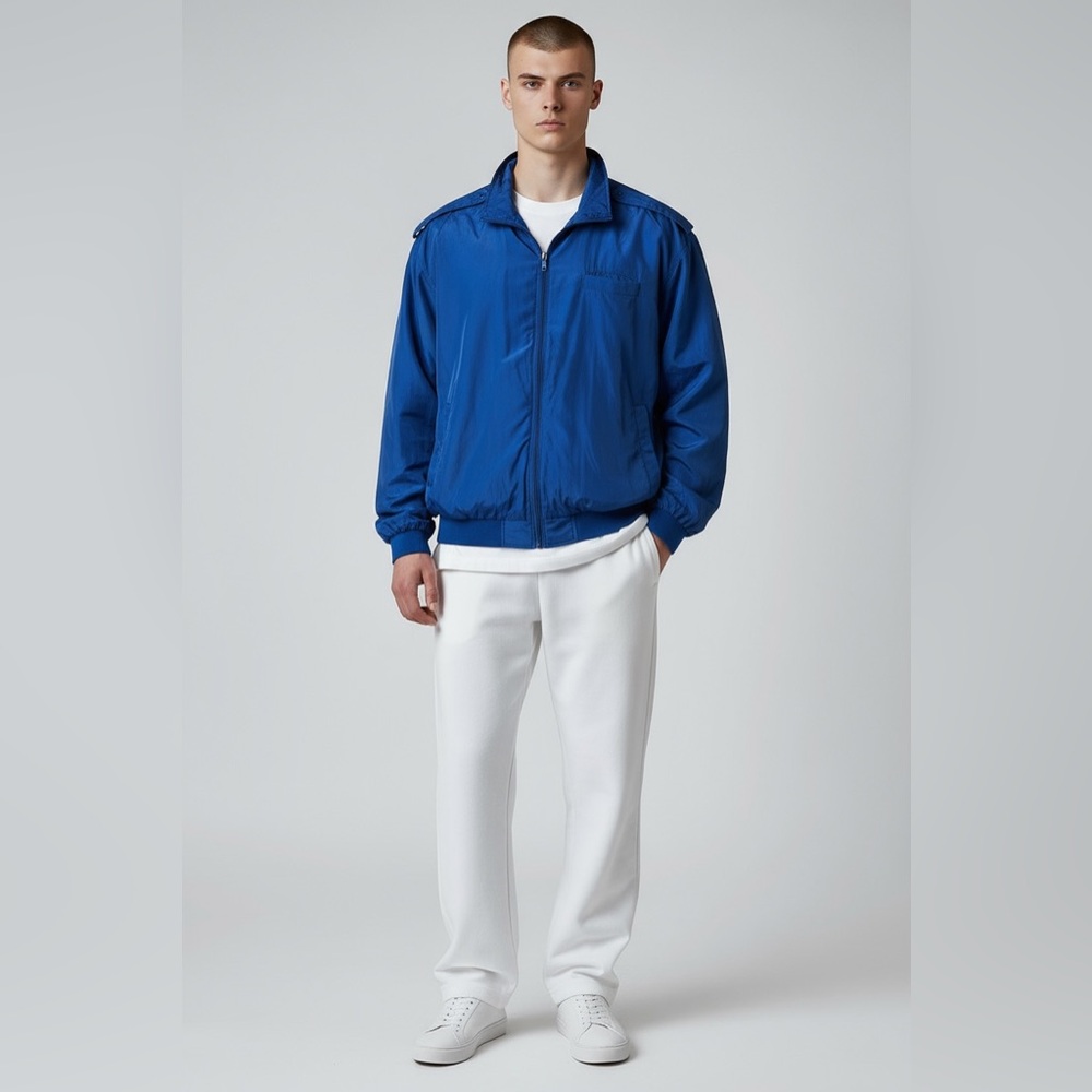 Peter Et Jon Blue 100% Silk members only jacket